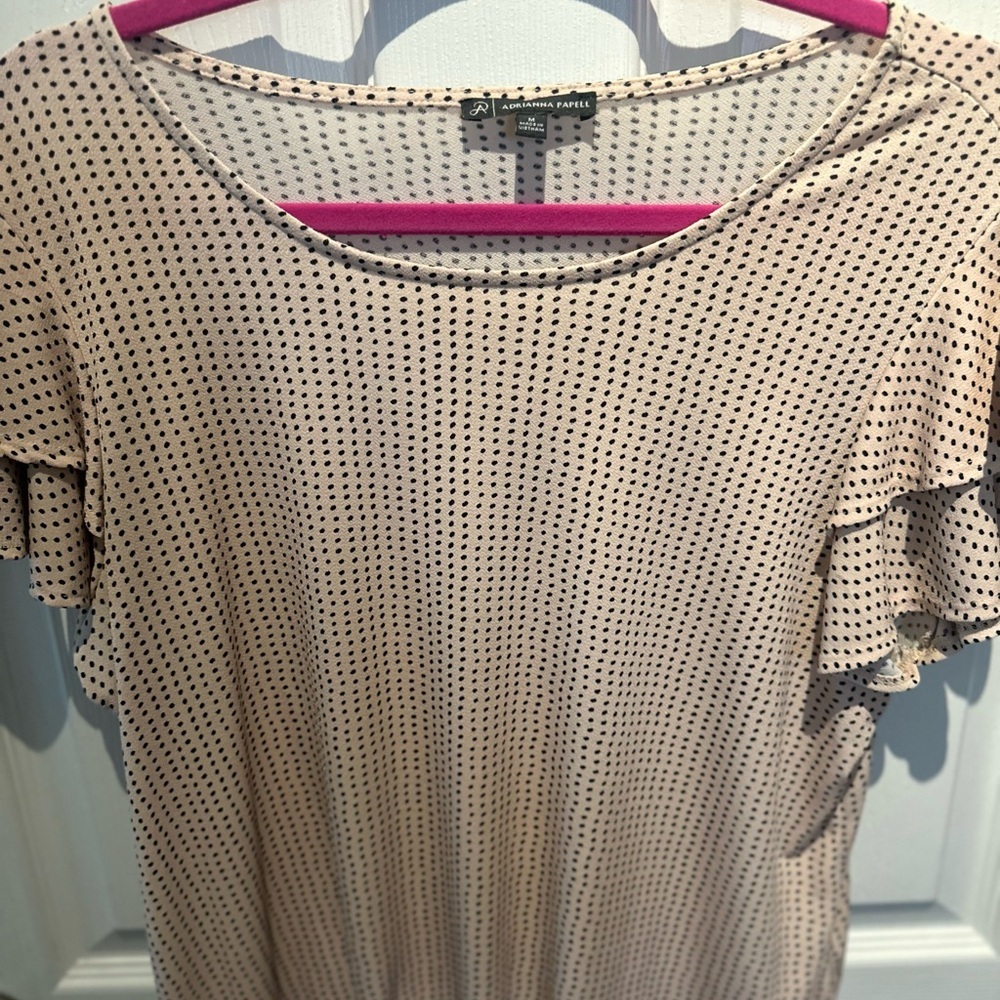 NWOT ADRIANNA PAPELL Womens Tulip Sleeve Blouse Shirt Top Size Medium RETAIL $59 - Picture 4 of 6